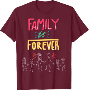 Family Is Forever - Stick Figure Design for Togetherness