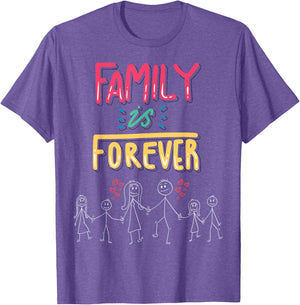 Family Is Forever - Stick Figure Design for Togetherness
