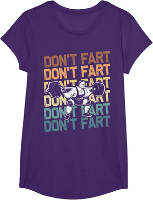 Funny Wieghtlifting Apparel for Men Women Don't Fart Lifting Weights Weightlifting Gym Fitness Workout T-Shirt, Small, Black