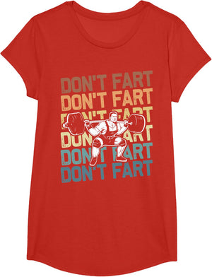 Funny Wieghtlifting Apparel for Men Women Don't Fart Lifting Weights Weightlifting Gym Fitness Workout T-Shirt, Small, Black