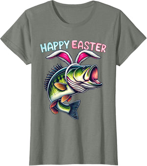 Fisherman Bunny Ears Funny Fish Easter Holiday Eggs Fishing