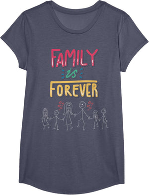 Family Is Forever - Stick Figure Design for Togetherness