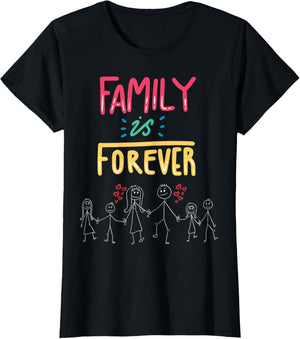 Family Is Forever - Stick Figure Design for Togetherness