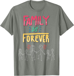 Family Is Forever - Stick Figure Design for Togetherness
