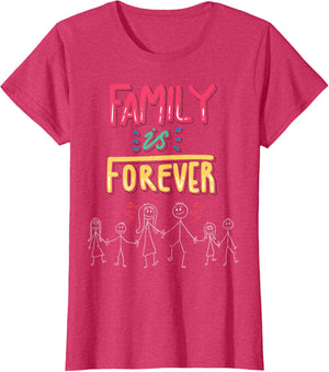 Family Is Forever - Stick Figure Design for Togetherness