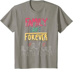 Family Is Forever - Stick Figure Design for Togetherness