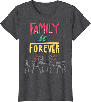 Family Is Forever - Stick Figure Design for Togetherness
