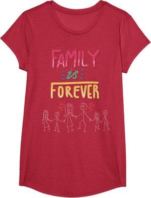 Family Is Forever - Stick Figure Design for Togetherness