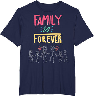 Family Is Forever - Stick Figure Design for Togetherness