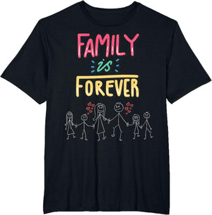 Family Is Forever - Stick Figure Design for Togetherness