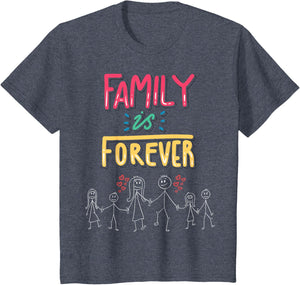Family Is Forever - Stick Figure Design for Togetherness