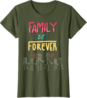 Family Is Forever - Stick Figure Design for Togetherness
