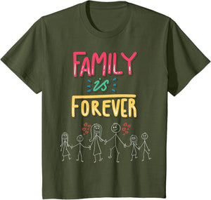 Family Is Forever - Stick Figure Design for Togetherness
