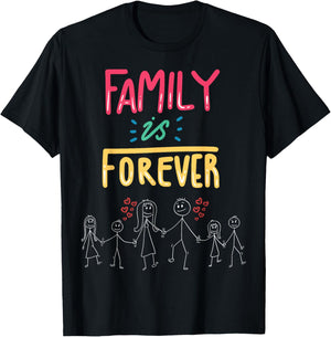 Family Is Forever - Stick Figure Design for Togetherness