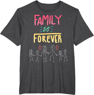 Family Is Forever - Stick Figure Design for Togetherness