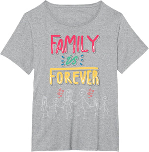 Family Is Forever - Stick Figure Design for Togetherness