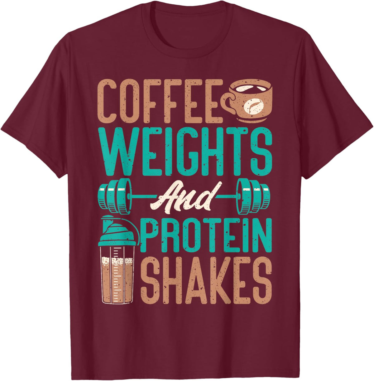 Coffee Weights and Protein Shakes Weightlifting Workout