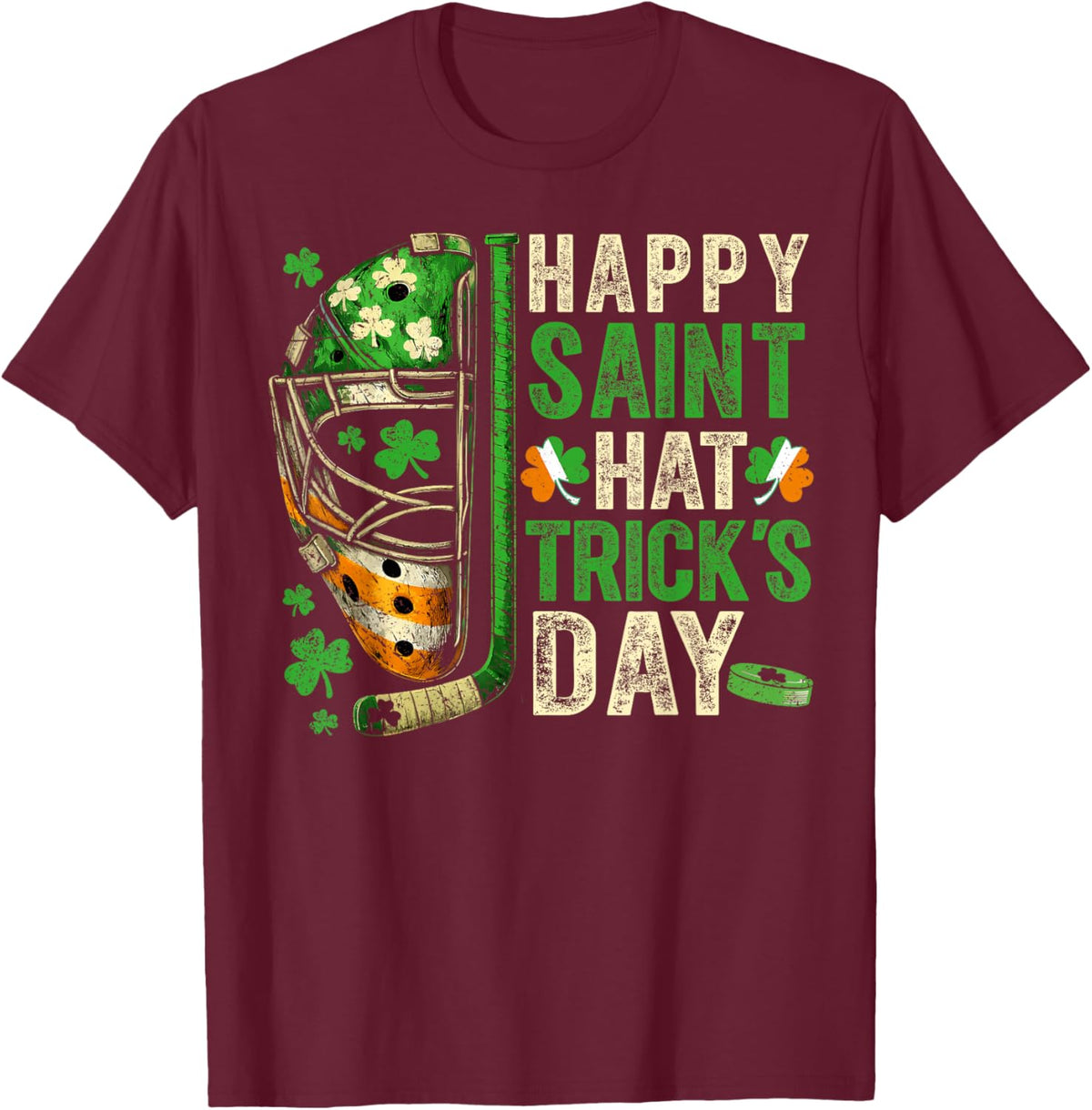 St Patricks Day Happy Saint Hat Trick Ice Hockey Player