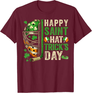St Patricks Day Happy Saint Hat Trick Ice Hockey Player