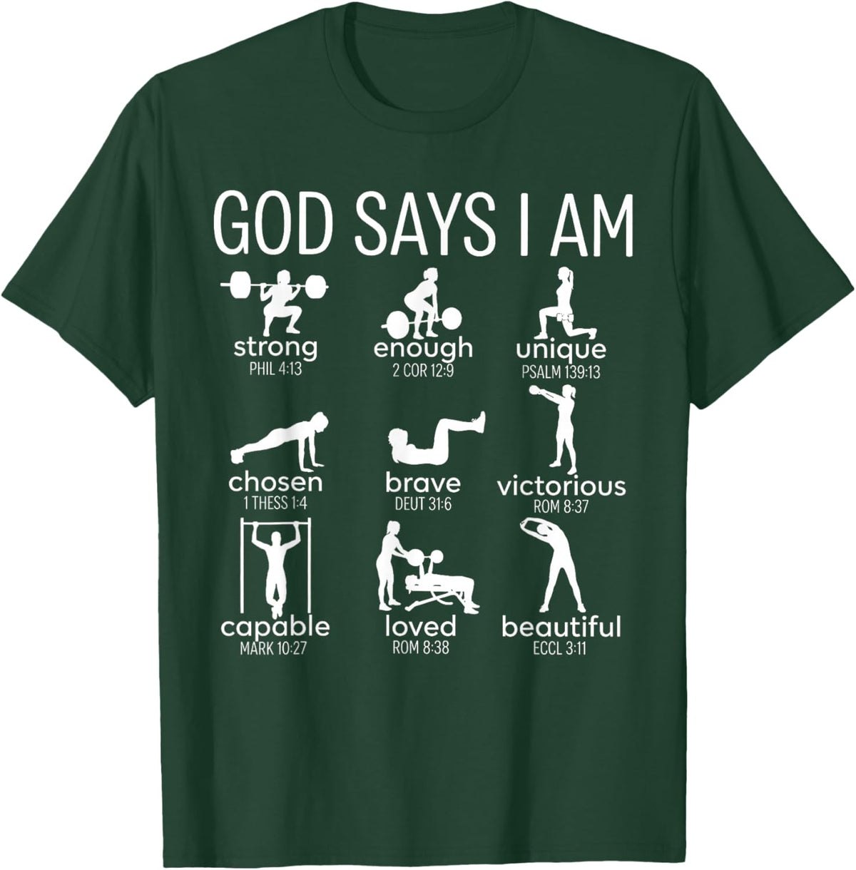 God Says I Am Christian Workout Gym Women Men