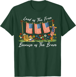 Land of The Free Because of The Brave Memorial Day Veteran