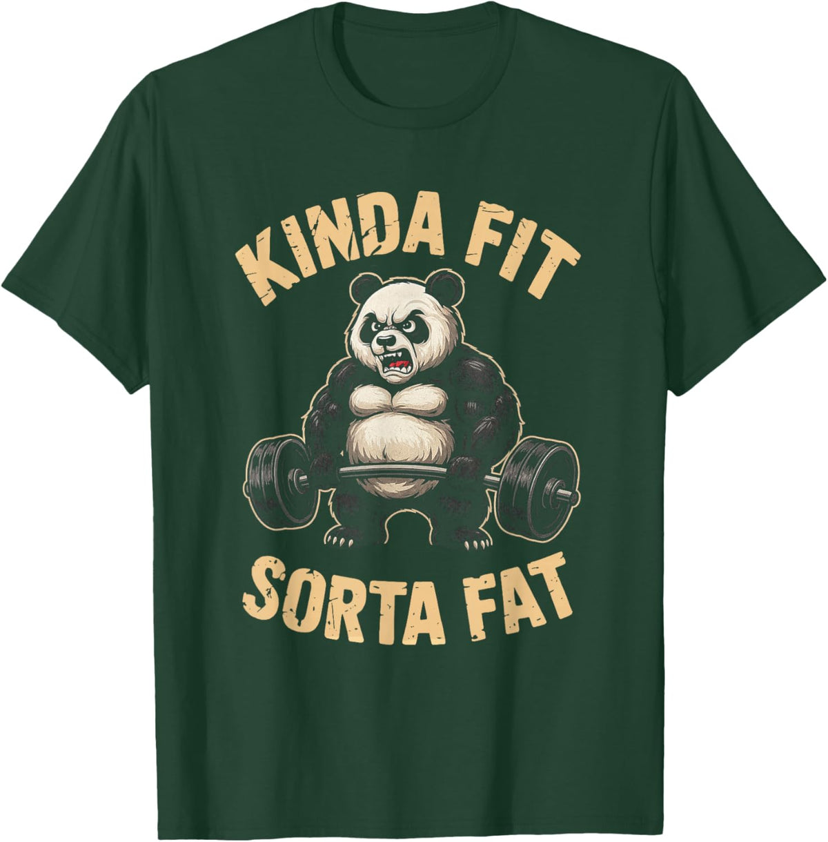 Kinda Fit Sorta Fat Funny Gym Panda Weightlifting Workout