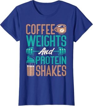 Coffee Weights and Protein Shakes Weightlifting Workout