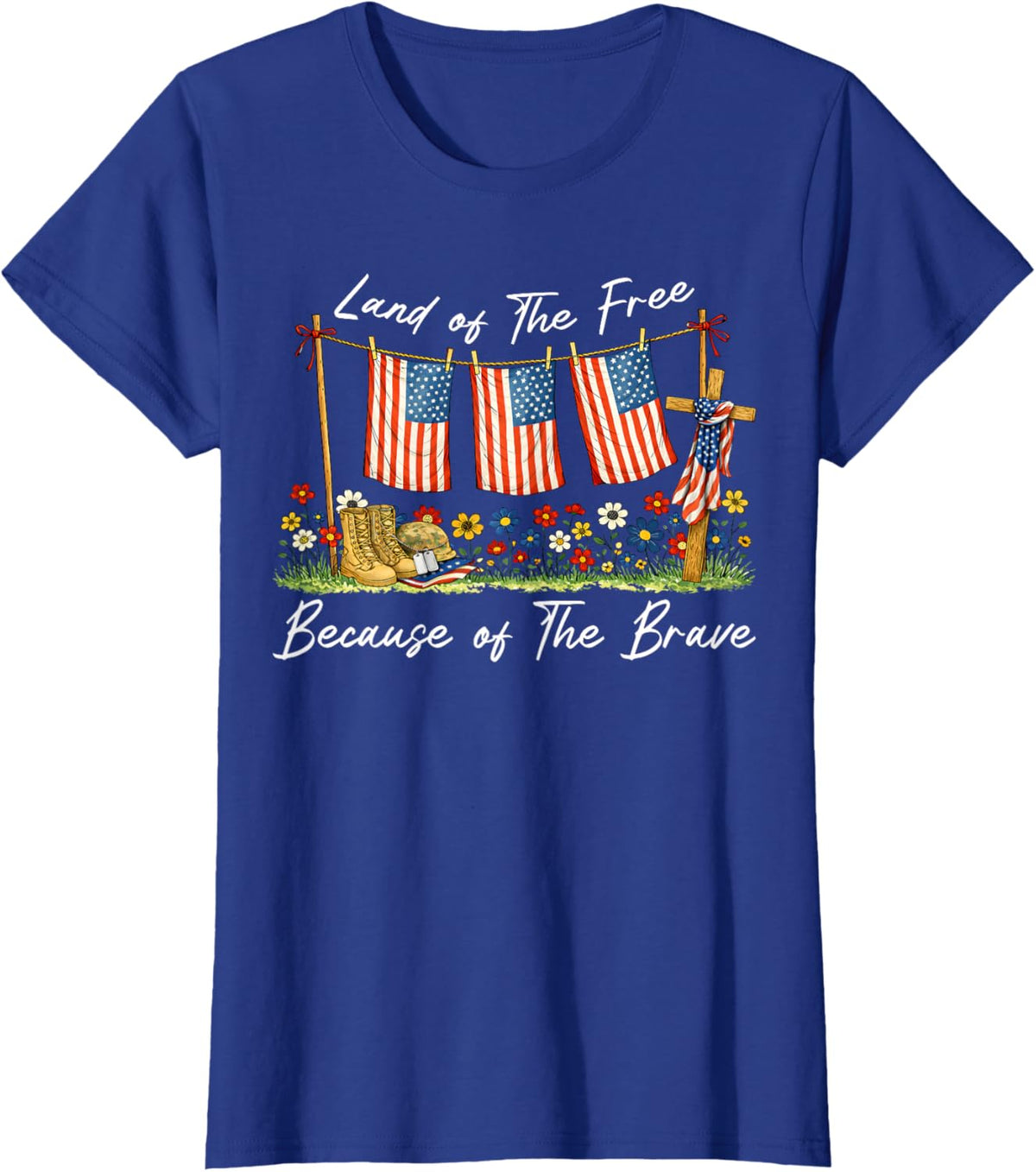 Land of The Free Because of The Brave Memorial Day Veteran