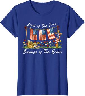 Land of The Free Because of The Brave Memorial Day Veteran