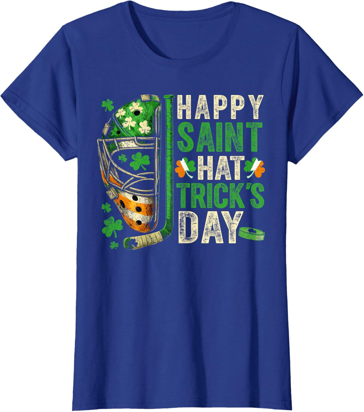 St Patricks Day Happy Saint Hat Trick Ice Hockey Player