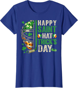 St Patricks Day Happy Saint Hat Trick Ice Hockey Player