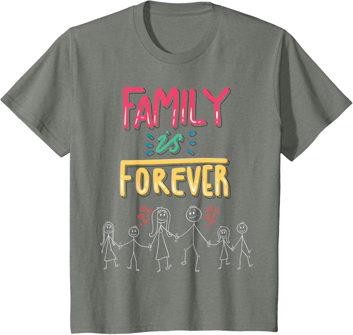 Family Is Forever - Stick Figure Design for Togetherness