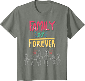 Family Is Forever - Stick Figure Design for Togetherness