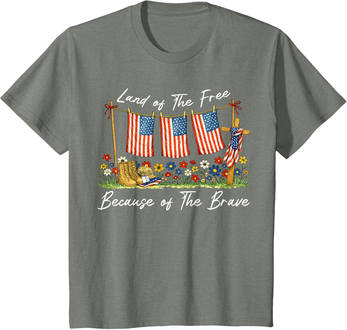 Land of The Free Because of The Brave Memorial Day Veteran
