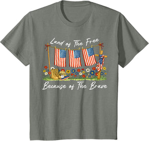 Land of The Free Because of The Brave Memorial Day Veteran