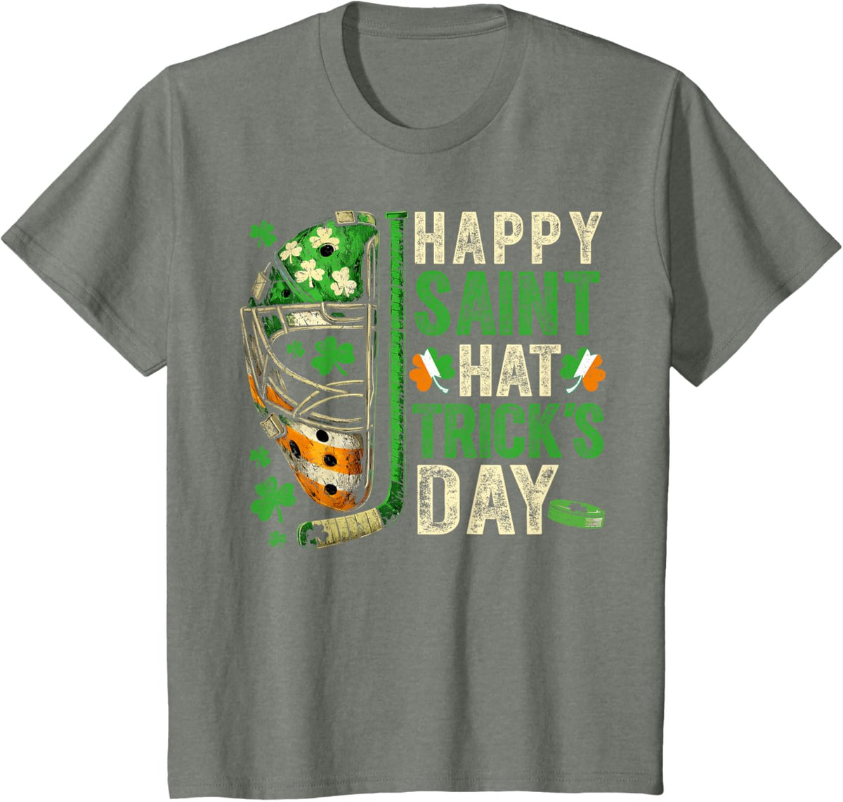 St Patricks Day Happy Saint Hat Trick Ice Hockey Player