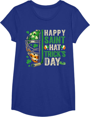 St Patricks Day Happy Saint Hat Trick Ice Hockey Player