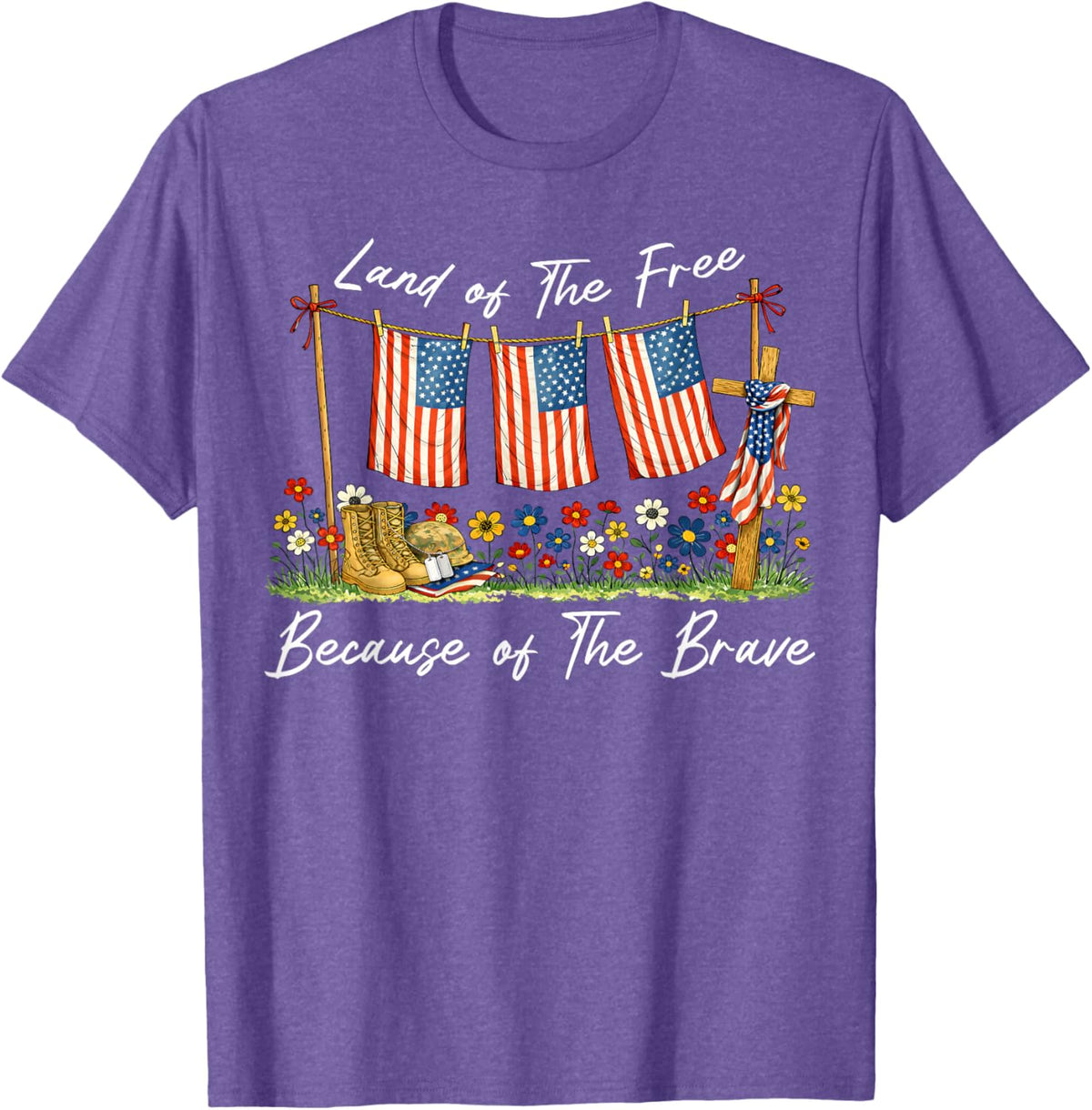 Land of The Free Because of The Brave Memorial Day Veteran
