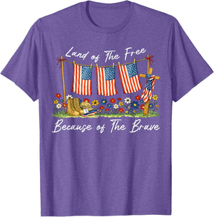 Land of The Free Because of The Brave Memorial Day Veteran