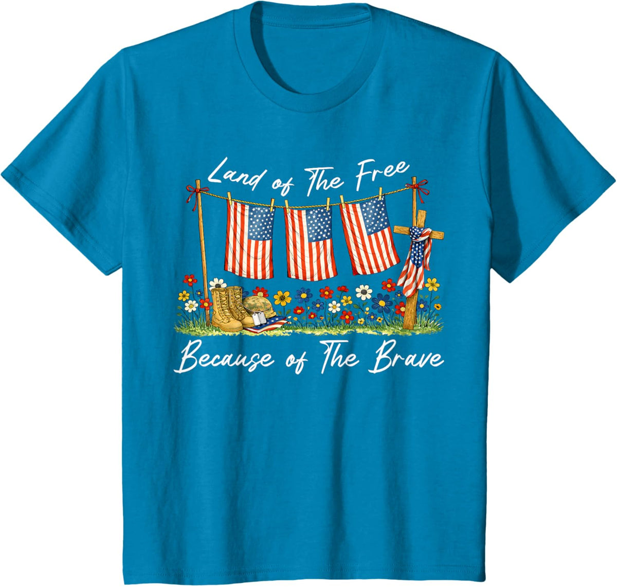 Land of The Free Because of The Brave Memorial Day Veteran