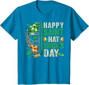 St Patricks Day Happy Saint Hat Trick Ice Hockey Player