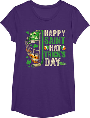 St Patricks Day Happy Saint Hat Trick Ice Hockey Player