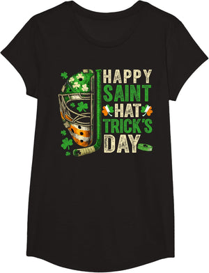 St Patricks Day Happy Saint Hat Trick Ice Hockey Player