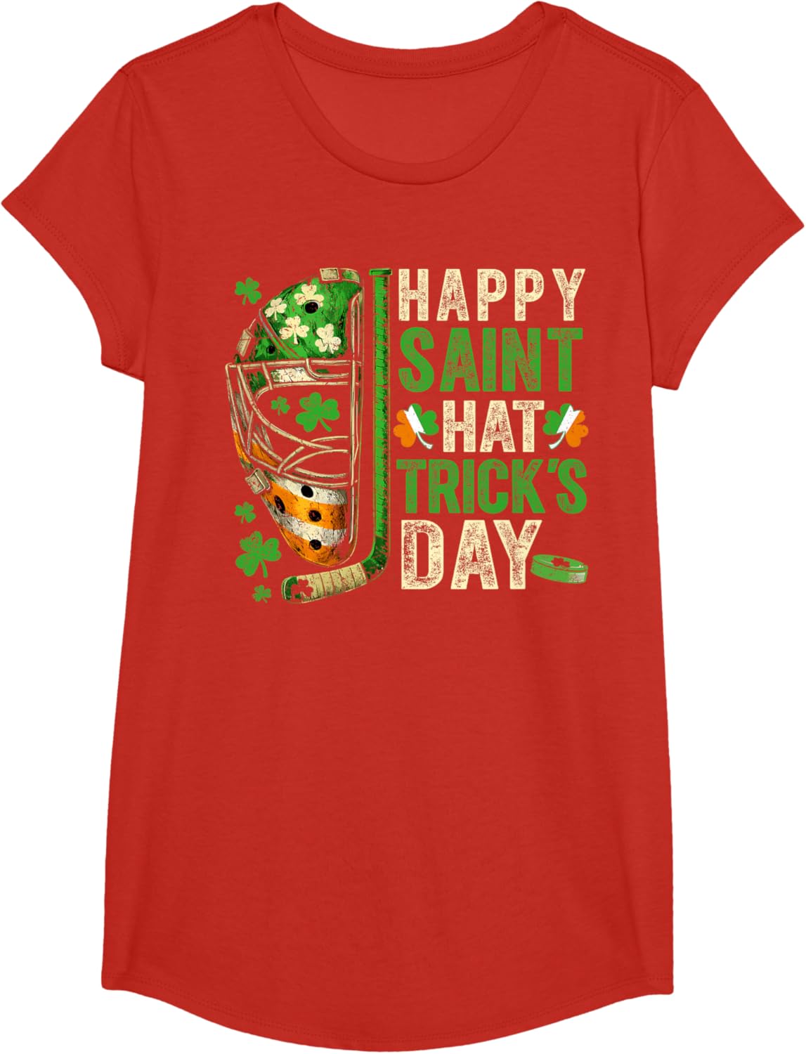 St Patricks Day Happy Saint Hat Trick Ice Hockey Player