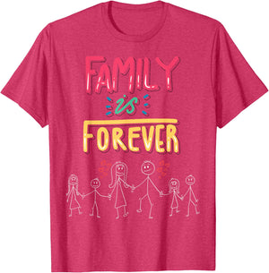 Family Is Forever - Stick Figure Design for Togetherness