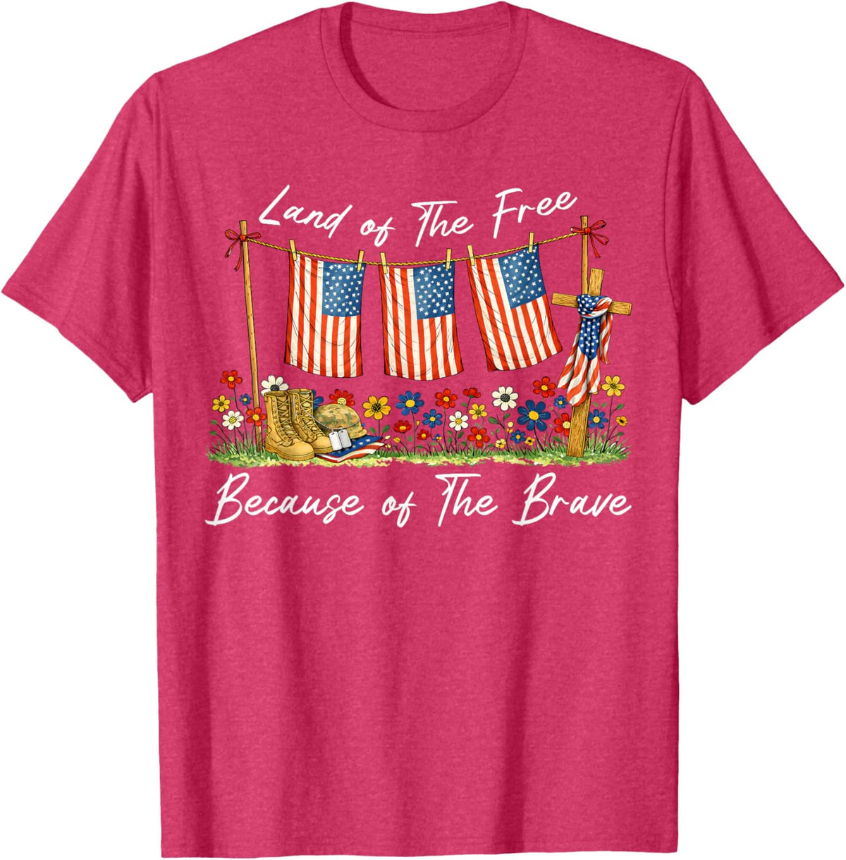Land of The Free Because of The Brave Memorial Day Veteran