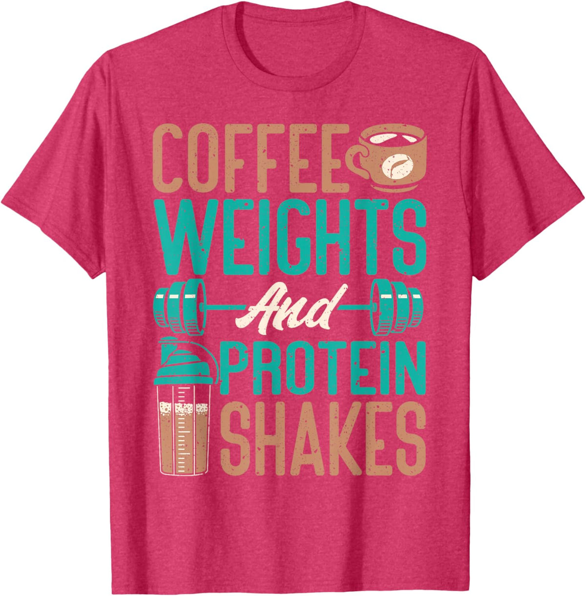 Coffee Weights and Protein Shakes Weightlifting Workout