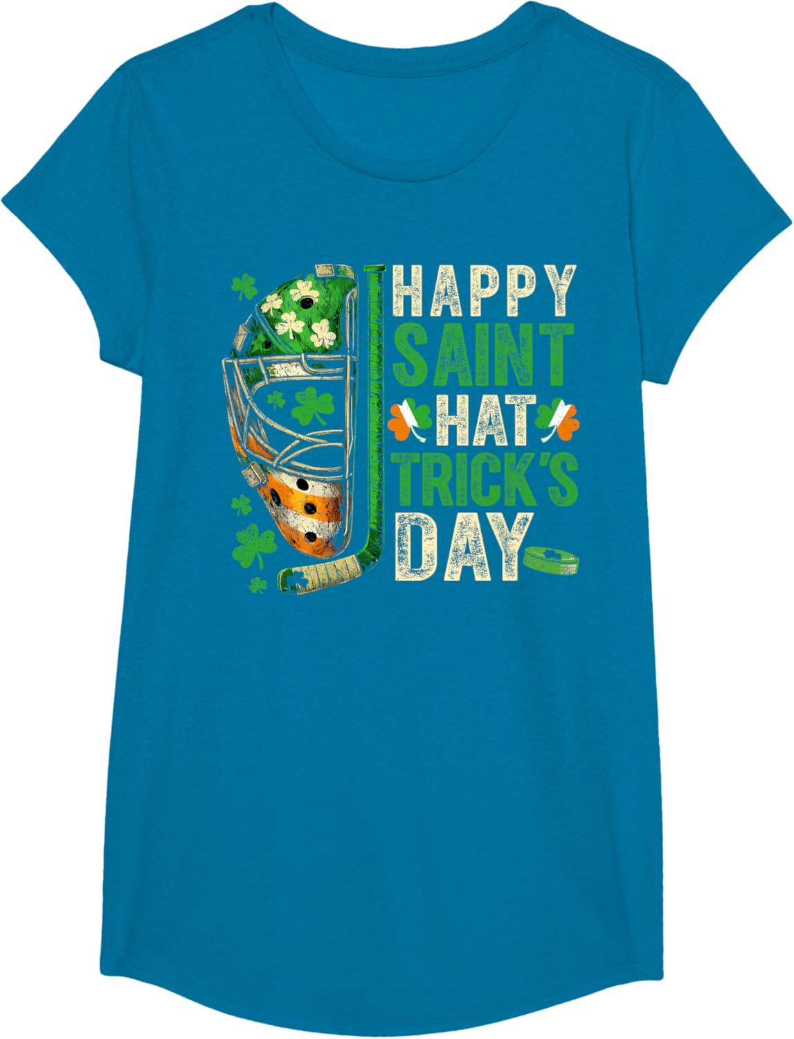 St Patricks Day Happy Saint Hat Trick Ice Hockey Player
