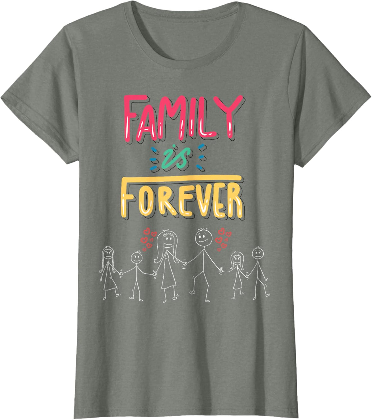 Family Is Forever - Stick Figure Design for Togetherness