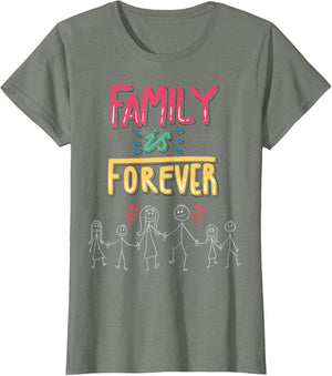 Family Is Forever - Stick Figure Design for Togetherness